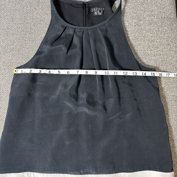 THEORY Milka Womens XS Silk Blend Colorblock Cami Tank Blouse quiet luxury - Picture 6 of 7